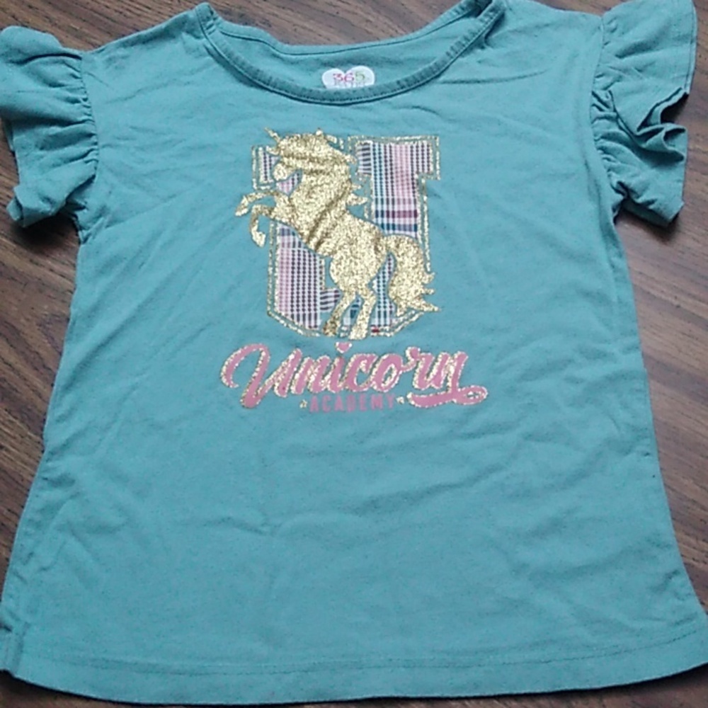 🆓 with Any Order! Unicorn 🦄 Ruffle Sleeve Top Girls Size 6
